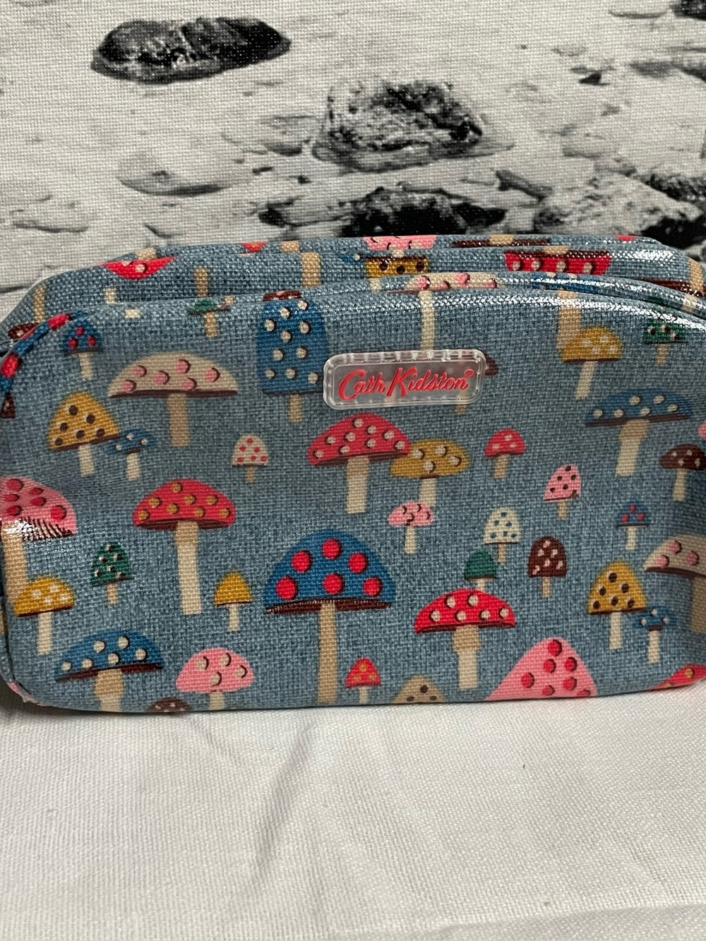 Cath Kidston Blue Mushroom Print Cosmetic Bag